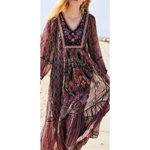 soft surroundings maxi dress Medium Beaded Embroidery Boho